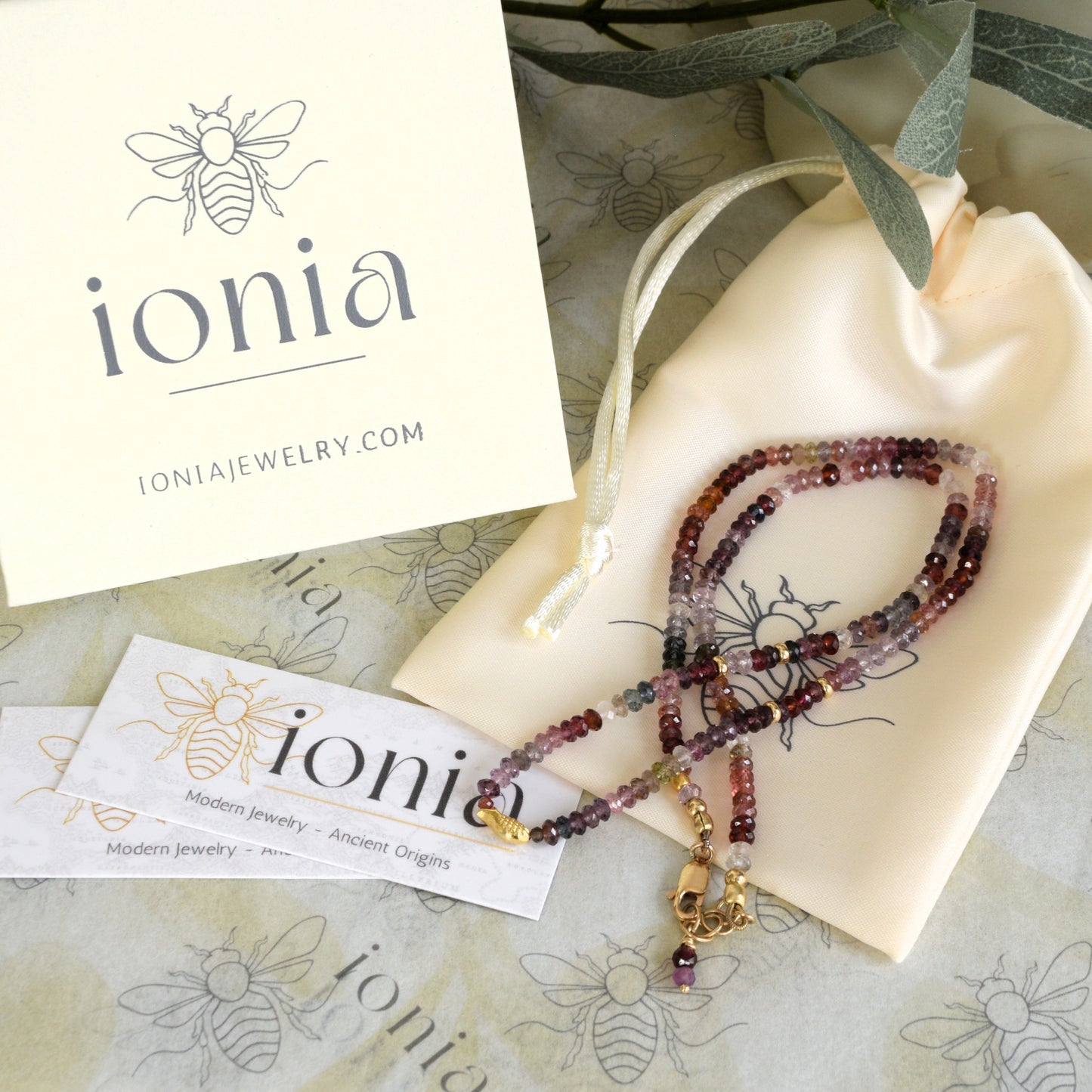 Rainbow Sapphire Ichthys Necklace - 14k Gold