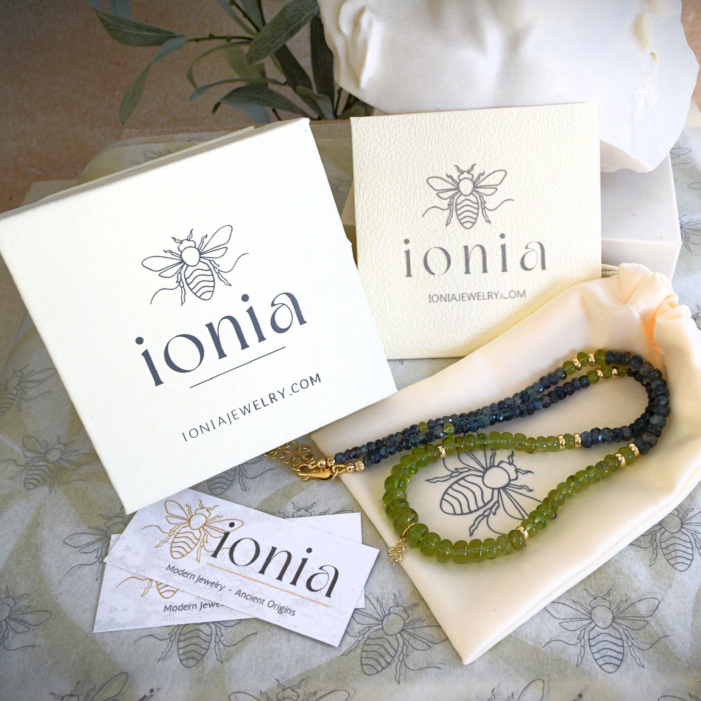 Peridot and Aquamarine Wadjet Necklace