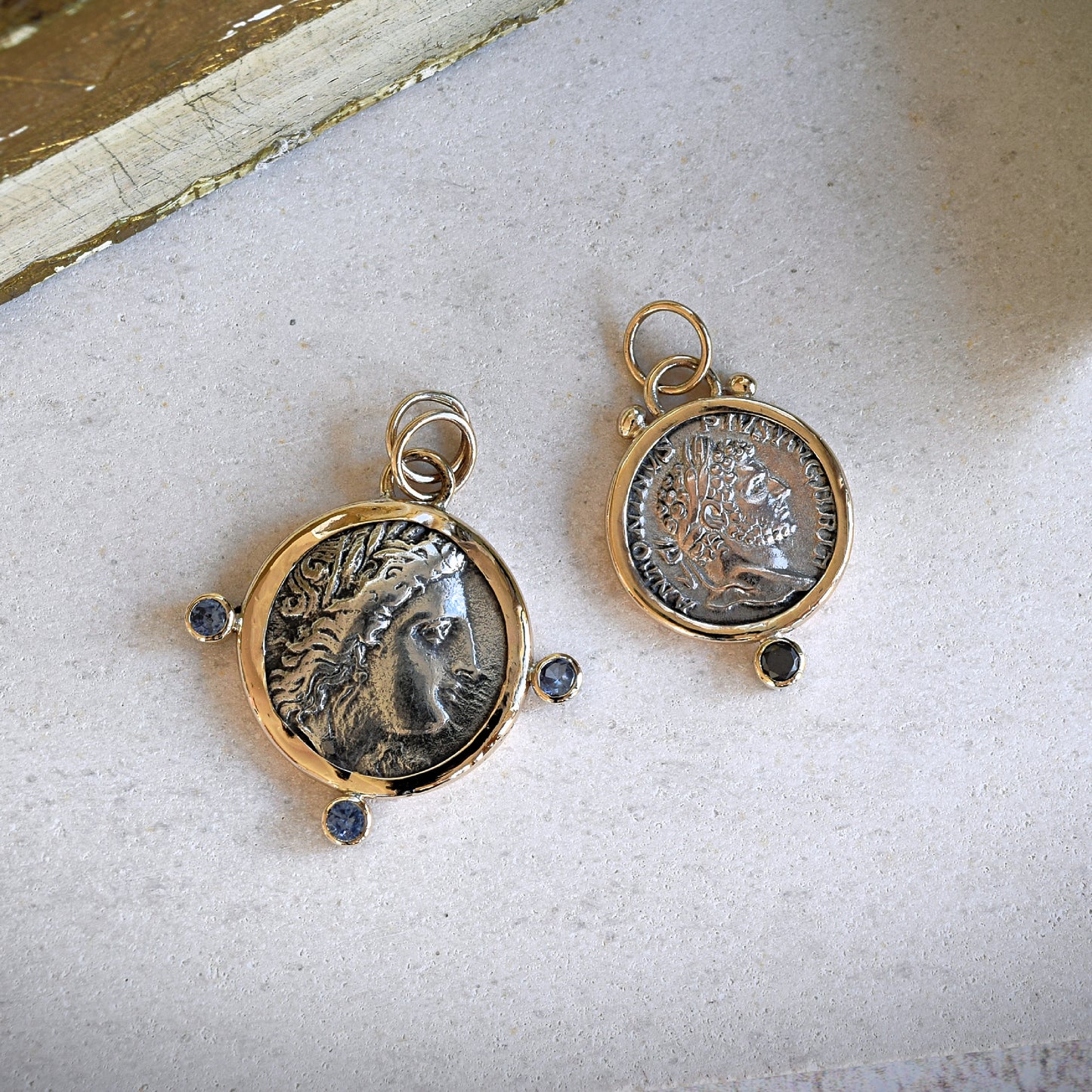 Greek Lucania Coin with Tanzanite (330 - 280 BCE)