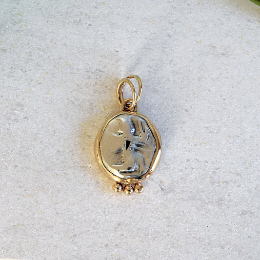 Archaemenid Empire Ancient Coin Pendant - 14k Gold (5th c BCE)