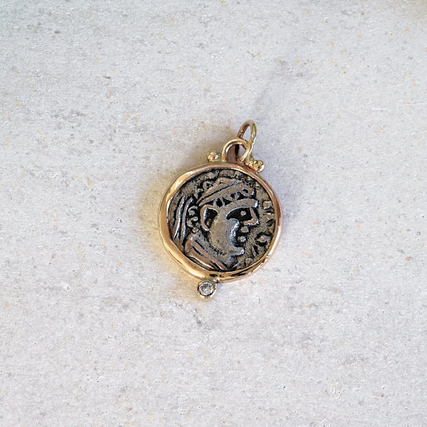 Ancient Indo-Greek Coin with Diamond (65 - 36 BCE)