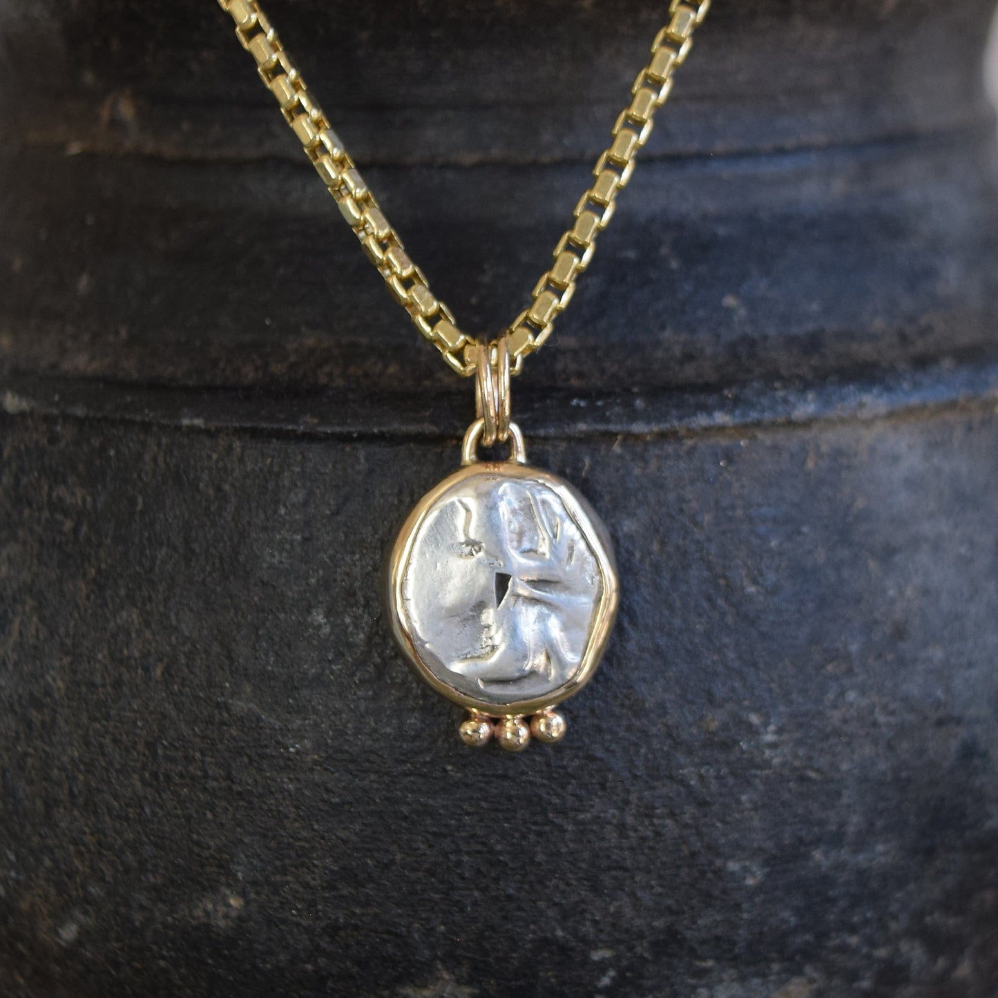 Archaemenid Empire Ancient Coin Pendant - 14k Gold (5th c BCE)