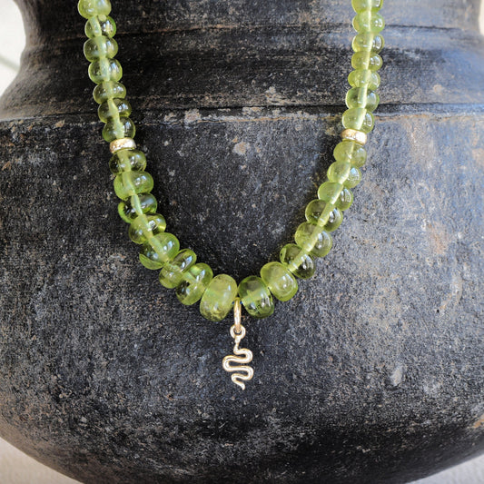 Peridot and Snake Necklace