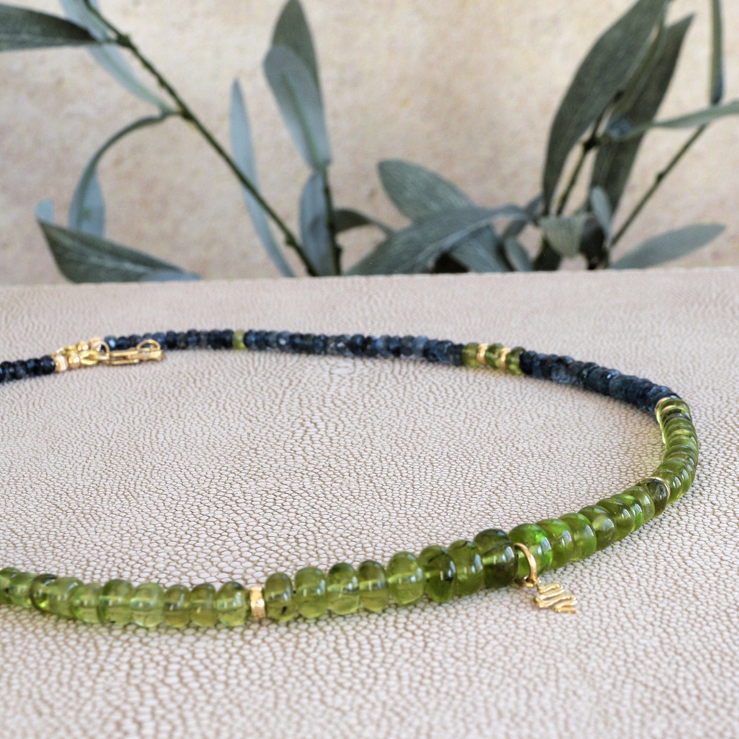 Peridot and Aquamarine Wadjet Necklace