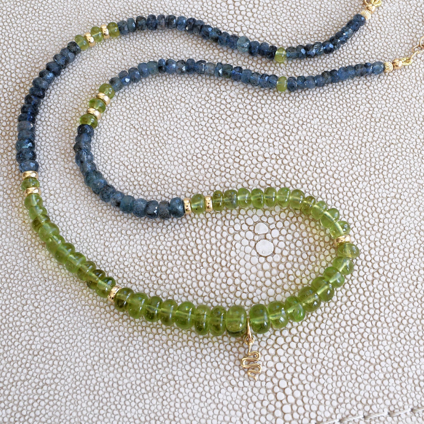 Peridot and Aquamarine Wadjet Necklace