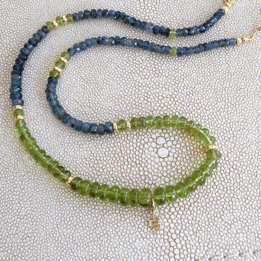 Peridot and Aquamarine Wadjet Necklace
