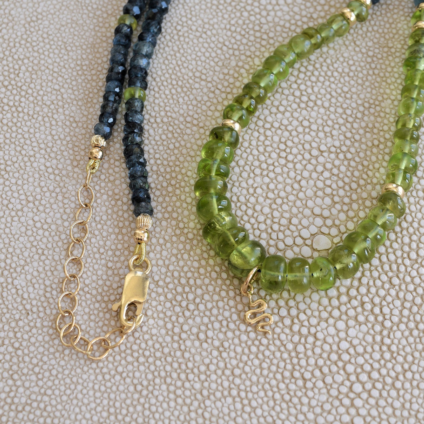 Peridot and Aquamarine Wadjet Necklace
