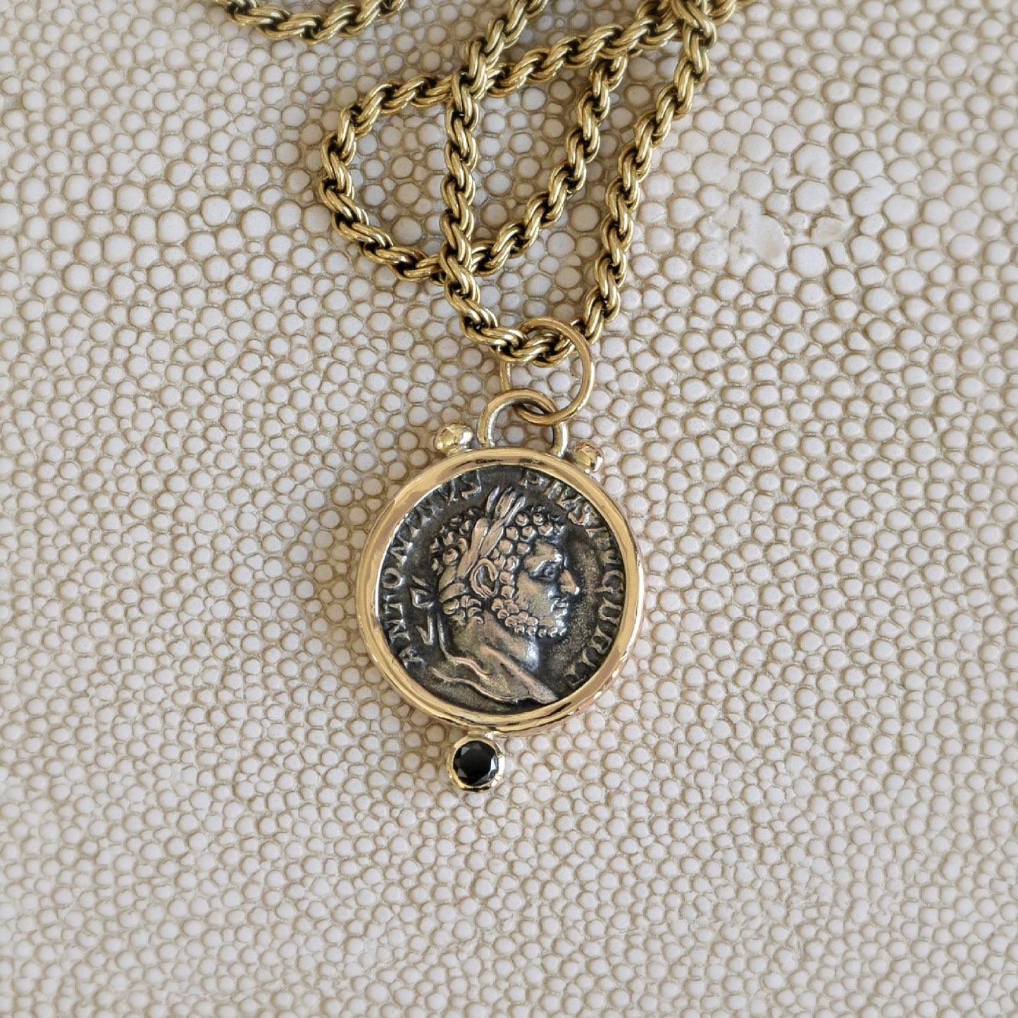 Roman Imperial Denarius with Black Diamond (198 - 217 CE)