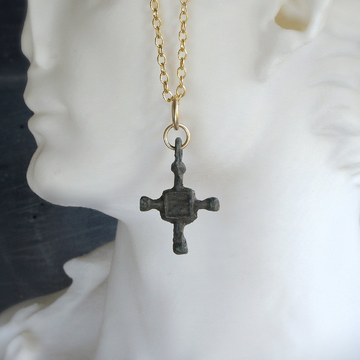 Ancient Bronze Byzantine Cross Penant - Unisex