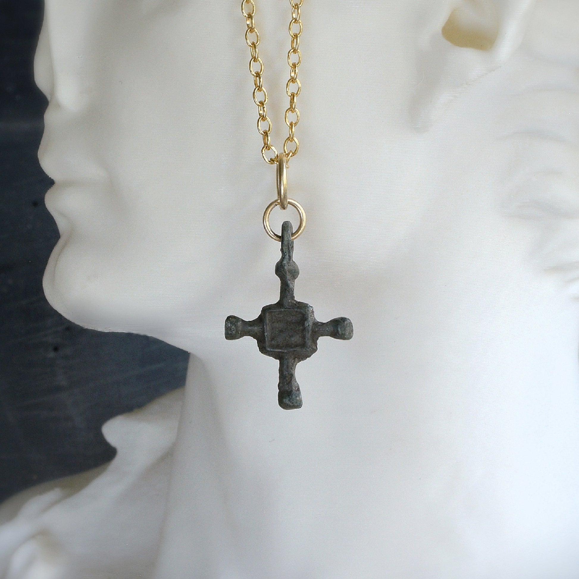 Ancient Bronze Byzantine Cross Penant - Unisex
