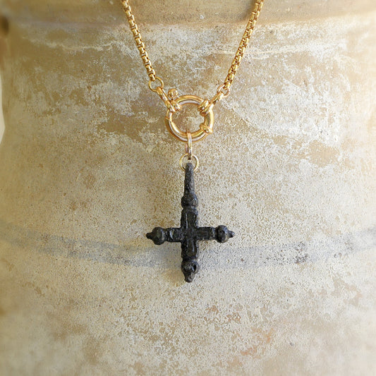 Viking Bronze Cross Amulet Pendant 